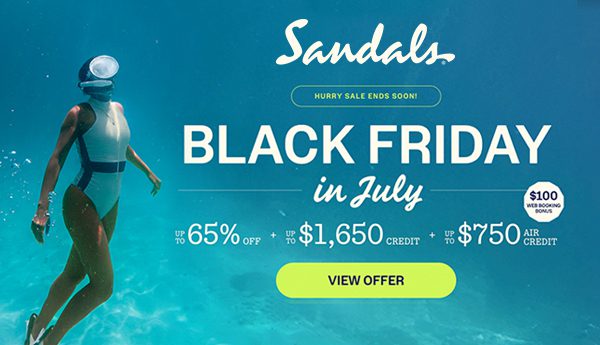sandals black friday in july sale best caribbean couples-only escape deals