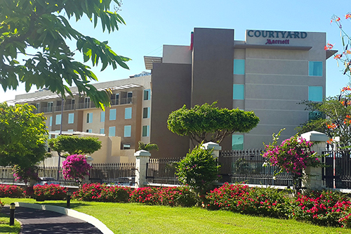 courtyard kingston jamaica tropical travel