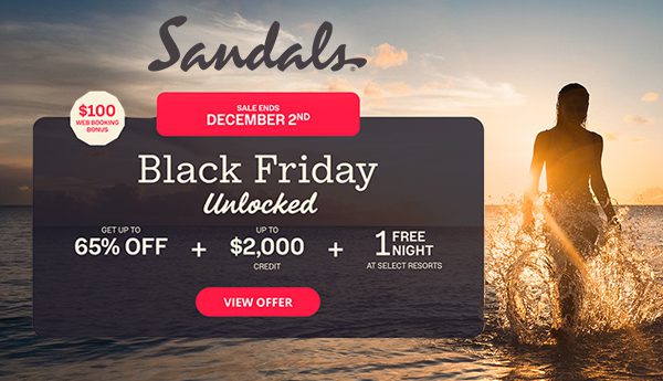 sandals black friday sale best couples beach escape deals