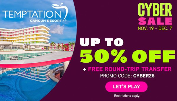 temptation cancun resort cyber sale mexico party getaway deals