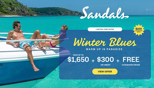 sandals winter blues sale best all-inclusive couples hotel deals