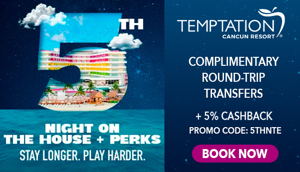 temptation cancun resort 5th night mexico all-inclusive adult getaway deals