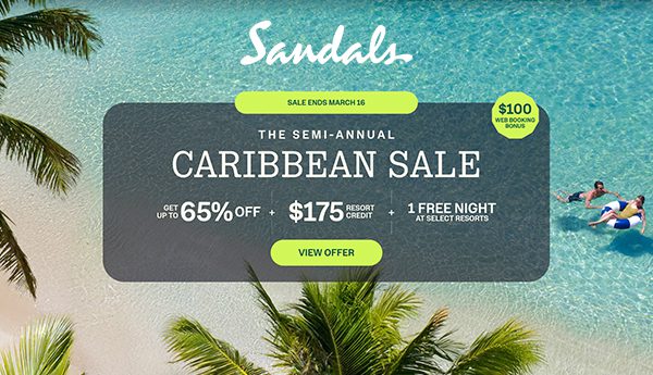 sandals caribbean sale all-inclusive couples getaway deals