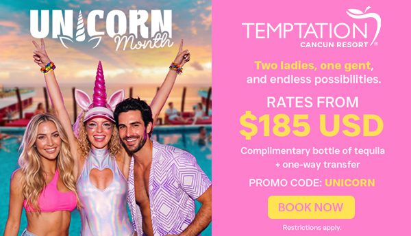 temptation cancun resort unicorn mexico adult party travel deals